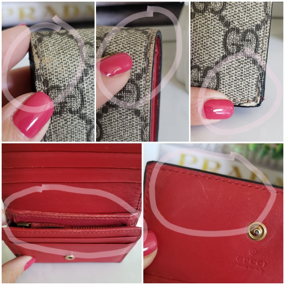 **SOLD** Authentic Pre-owned Gucci Supreme Cherries Compact Wallet - Picture 10 of 12